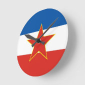 ユーゴスラビア国旗の時計 ラウンド壁時計 (傾斜)