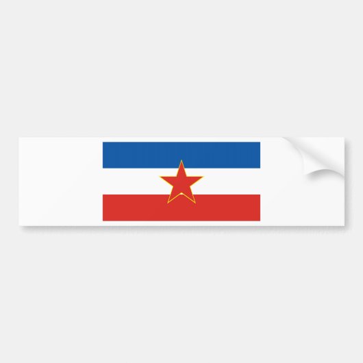 ユーゴスラビア国旗 バンパーステッカー (正面)