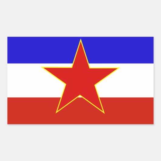 ユーゴスラビア国旗 長方形シール (正面)