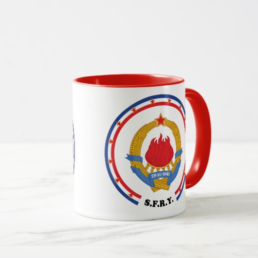 ユーゴスラビア連邦共和国の社会主義紋章 マグカップ (正面右)