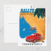 ユーゴスラビア、アドリア海ラリー、クラシック車、ヴィンテージ ポストカード (正面/裏面)