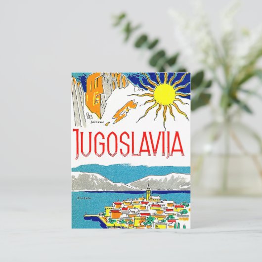 ユーゴスラビア、アドリア海、ヴィンテージ旅行はがき ポストカード (スタンド正面)