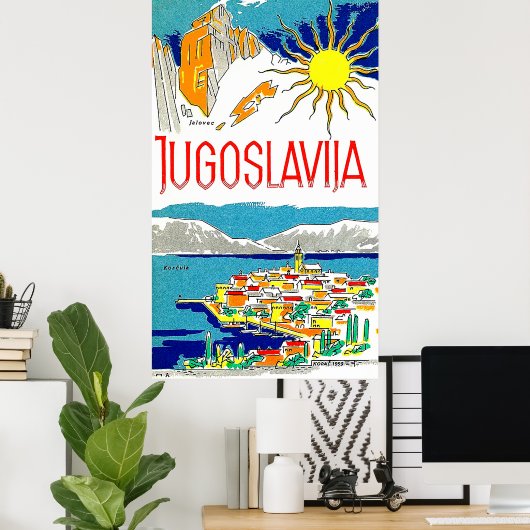 ユーゴスラビア、アドリア海、ヴィンテージ旅行ポスター ポスター (ホームオフィス)