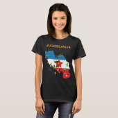 ユーゴスラビア レトロ地図 赤い星 旅行 Tシャツ (正面フル)