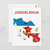 ユーゴスラビア、観光客マップ、ヴィンテージ旅行 ポストカード (正面/裏面)
