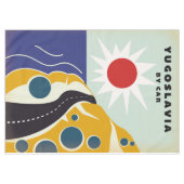 ユーゴスラビアBy Carヴィンテージ旅行ポスター テーブルクロス (正面(横))