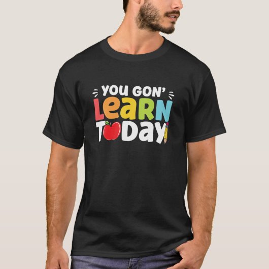 ユーゴン学トゥデイ先生おもしろい新学期 Tシャツ (正面)