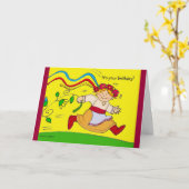 ユーゴーガールインウクライナフォークドレス カード (黄色い花)