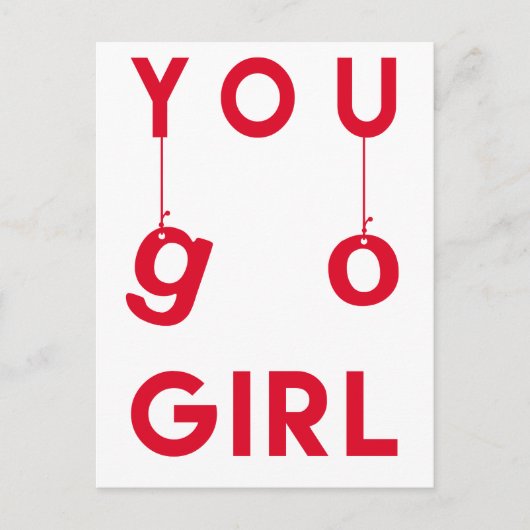 ユーゴーガール – おもしろいやる気を起こさせる引用文はがき ポストカード (正面)