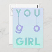 ユーゴーガール – おもしろいやる気を起こさせる引用文はがき ポストカード (正面/裏面)