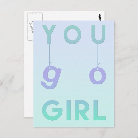 ユーゴーガール – おもしろいやる気を起こさせる引用文はがき ポストカード (正面/裏面)