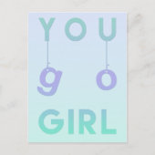 ユーゴーガール – おもしろいやる気を起こさせる引用文はがき ポストカード (正面)