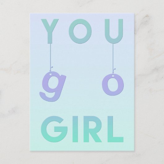 ユーゴーガール – おもしろいやる気を起こさせる引用文はがき ポストカード (正面)