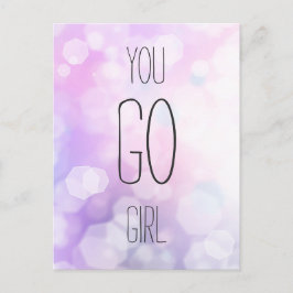 ユーゴーガール – パープル《写真》ぼけ味感動的引用文 ポストカード