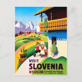 ユーゴ伝統的スラビア，スロベニアの村 ポストカード (正面)