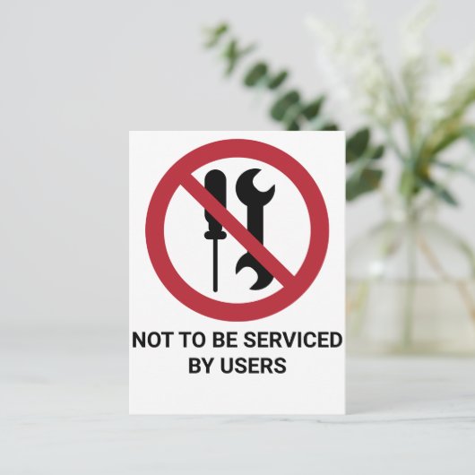 ユーザーがサービスを受けない場合は、禁止記号 ポストカード (スタンド正面)