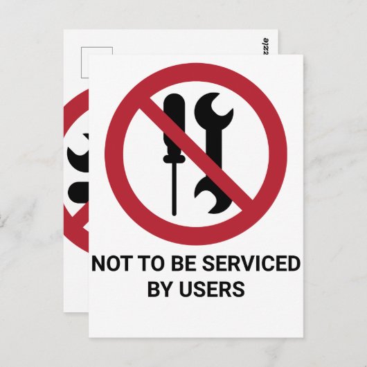 ユーザーがサービスを受けない場合は、禁止記号 ポストカード (正面/裏面)