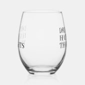 ユーザーが幸せな考えを飲む ステムなしワイングラス (左)