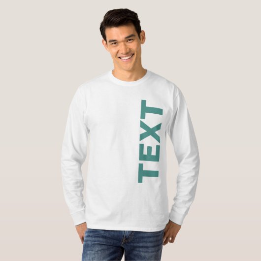 ユーザーのテキストまたは名前の長袖モダンテンプレート Tシャツ (正面フル)