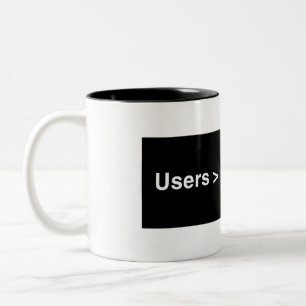 ユーザーの経験(UX)のパン粉の信号器のマグ-黒 ツートーンマグカップ