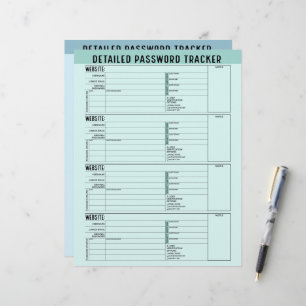 ユーザー名とメモを含む基本的なパスワード追跡ツール レターヘッド