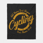 ユーザー名の文字スローガンをサイクリングホイールに追加 フリースブランケット (正面)