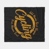 ユーザー名の文字スローガンをサイクリングホイールに追加 フリースブランケット (正面(横))