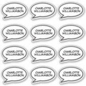 ユーザー名の音声認識バブルおもしろいレトロ漫画ブック シール (正面)