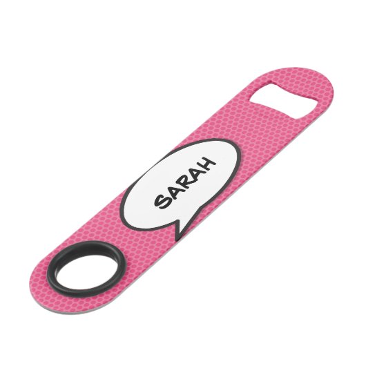 ユーザー名の音声認識バブルおもしろいレトロ漫画ブック スピード栓抜き (正面アングル)