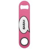 ユーザー名の音声認識バブルおもしろいレトロ漫画ブック スピード栓抜き (正面)