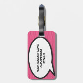 ユーザー名の音声認識バブルおもしろいレトロ漫画ブック ラゲッジタグ (裏面縦)