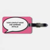 ユーザー名の音声認識バブルおもしろいレトロ漫画ブック ラゲッジタグ (裏面横)