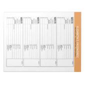 ユーザー名付きの基本的なパスワードトラッカー ノートパッド (正面)