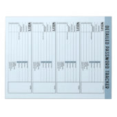 ユーザー名付き基本パスワードトラッカー ノートパッド (正面)