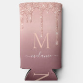 ユーザー名文字クーラーボックスバラ金ゴールド赤面グリッター スリム缶クーラー (正面)