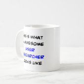 ユーザー研究者素晴らし、 コーヒーマグカップ (正面左)