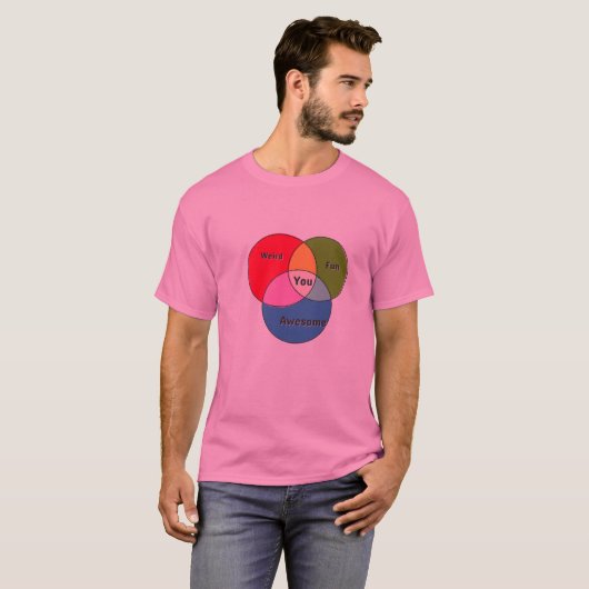 ユーザ風変わり素晴らしーおもしろいベン図 Tシャツ (正面フル)