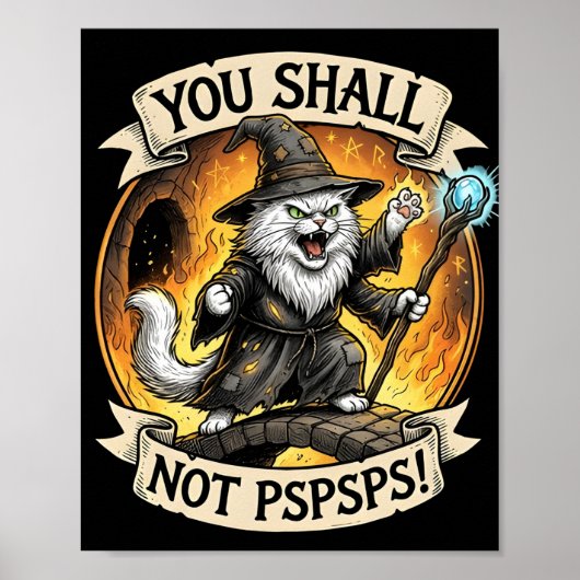 ユーシャルノットPSPSPS 笑える魔法使い猫ファンタジー ポスター (正面)