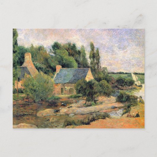 ユージェーンアンリPaul Gauguin - Washerwomen at Pont-Av ポストカード (正面)