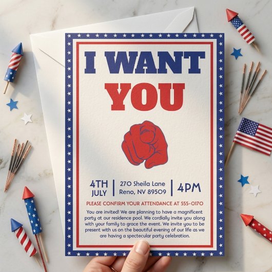 ユージン・シェーファー 4th of July パーティーに来て！ 招待状
