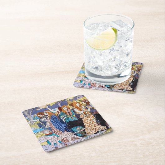 ユージーングラスアセット – 調和装飾パネル スクエアペーパーコースター (インサイチュ)