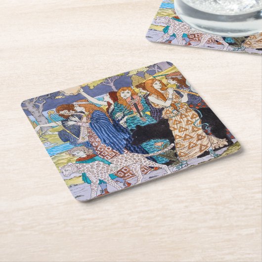 ユージーングラスアセット – 調和装飾パネル スクエアペーパーコースター (アングル)