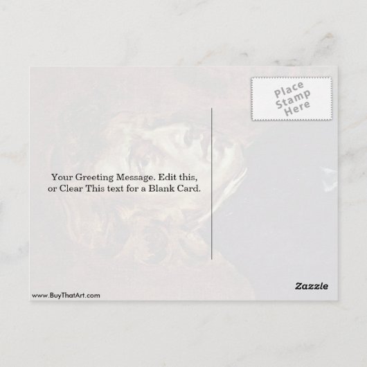 ユージーンデラクロワによるフレデリック・ショパンのポートレート ポストカード (裏面)