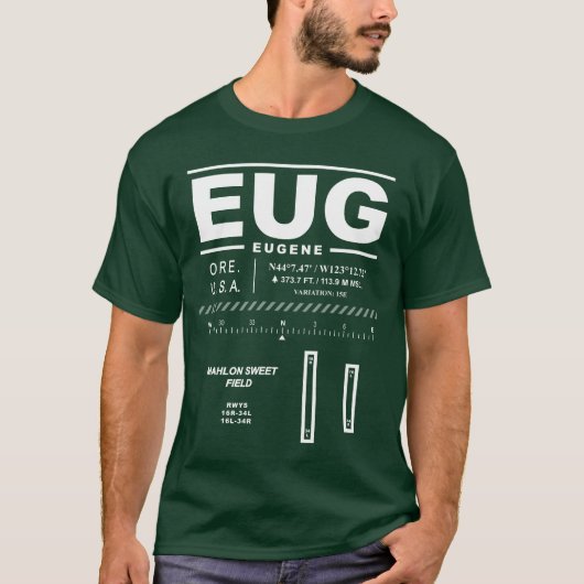 ユージーンモーロンスイートフィールド空港EUG Tシャツ (正面)