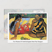 ユージーン・アンリ・ポール・ゴーギンによるタヒチの二人の女性 ポストカード (正面/裏面)