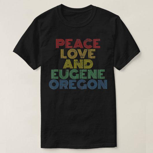 ユージーン・オレゴン平和愛 Tシャツ (デザイン正面)