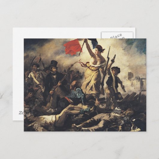 ユージーン・デラクロワが民をリードする自由 ポストカード (正面/裏面)