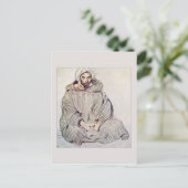 ユージーン・デラクロワによってタンジールに座っているアラブ人 ポストカード (スタンド正面)