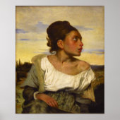 ユージーン・デラクロワによる墓地での孤児の少女 ポスター (正面)