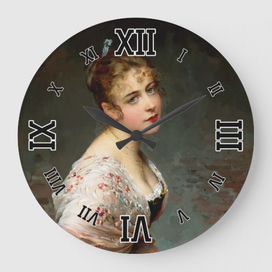 ユージーン・デ・ブラスによる熟考 ラージ壁時計 (正面)